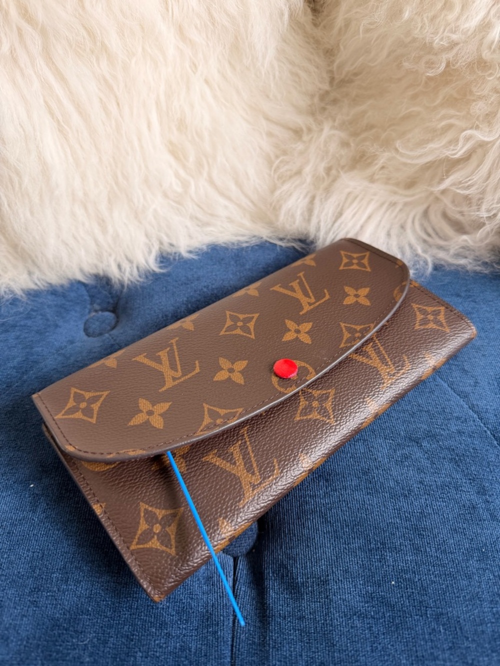 Louis Vuitton Monogram Canvas Continental Wallet with Red Snap